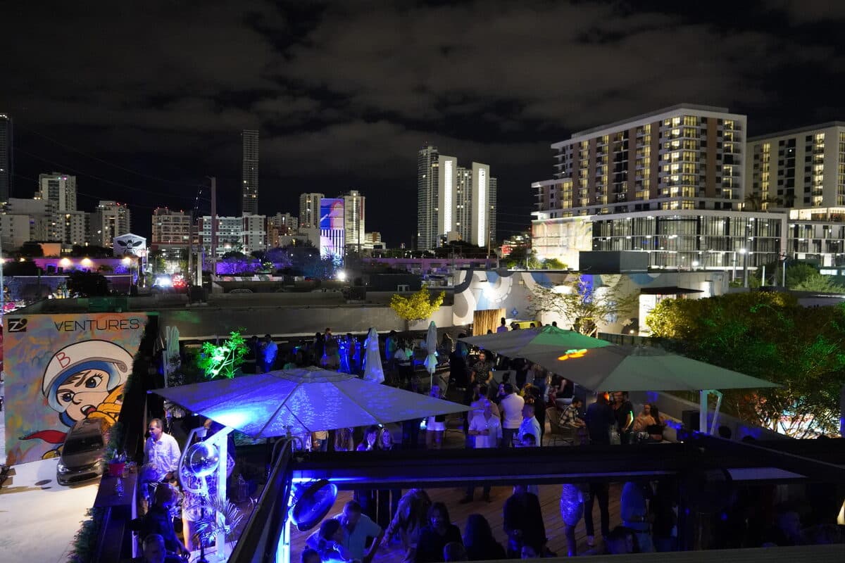 Miami skyline rooftop venue