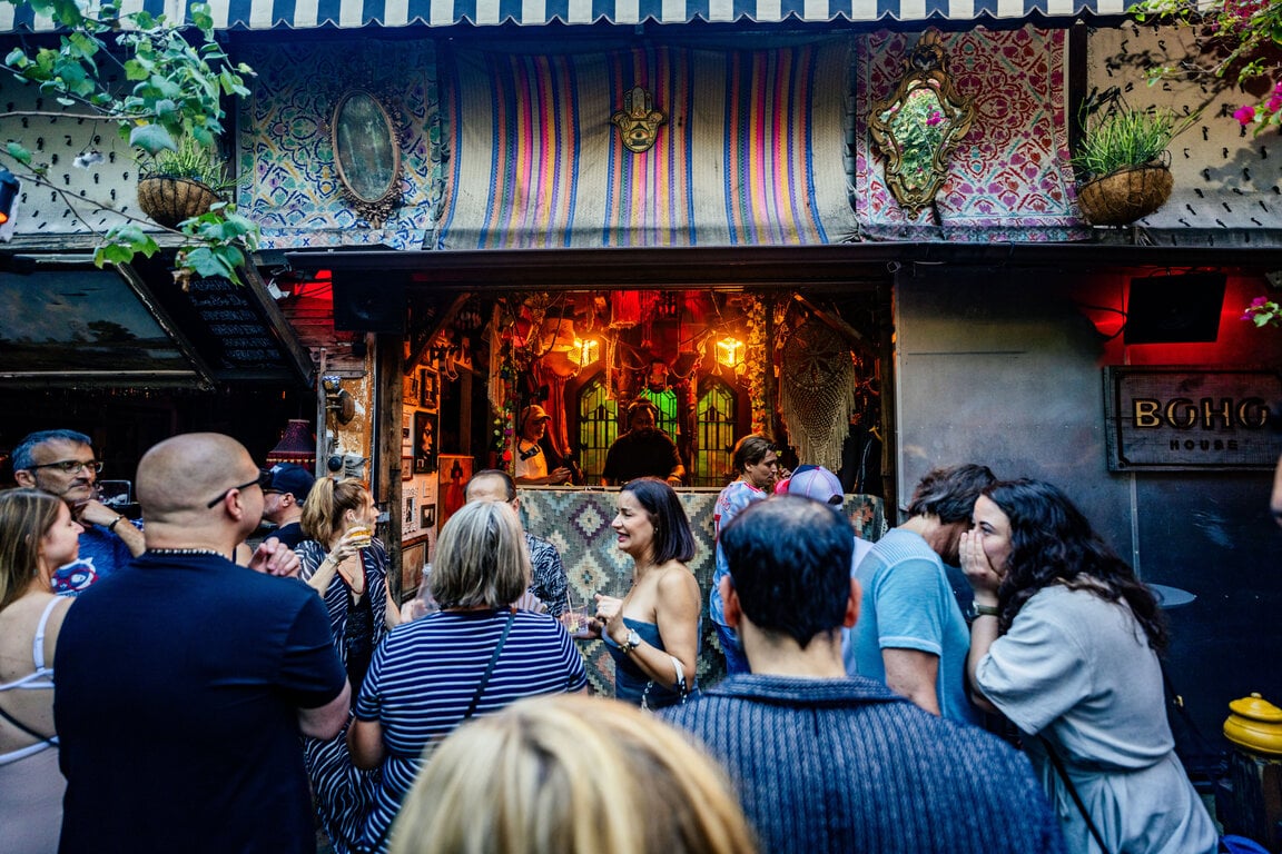 Crowd outside BOHO House