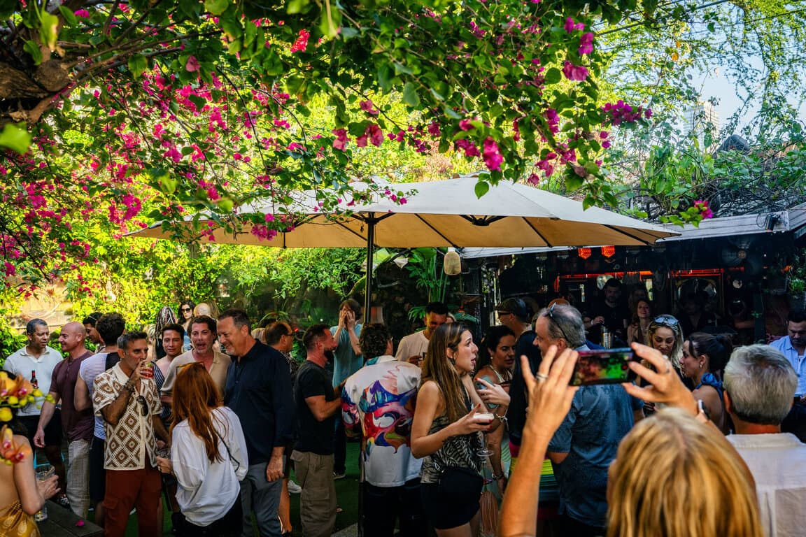 Wide shot of the crowd at BOHO House