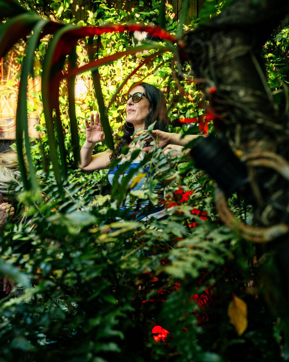 Guest in florals at ESSENTIAL WMC 2026